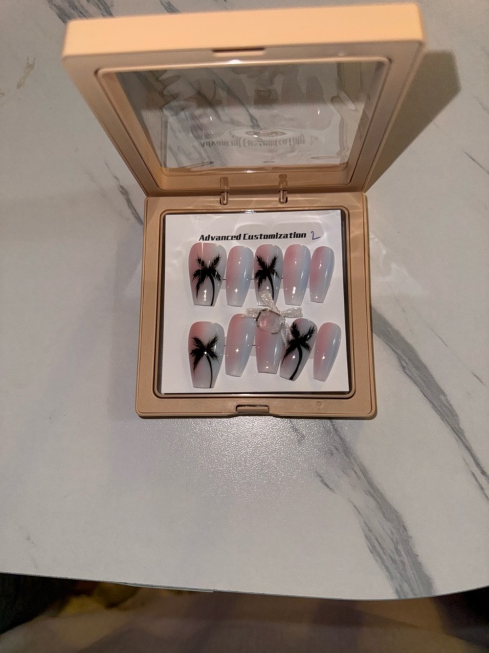 Ombre Pastel Press-On Nails - Pink & Blue - Size Large - 10pcs - Picture 3 of 3